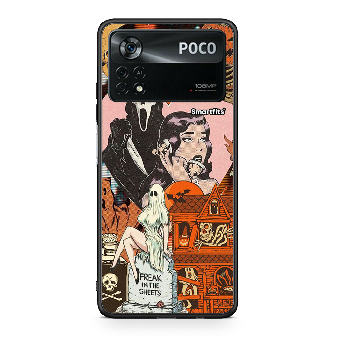 Xiaomi Poco X4 Pro 5G Halloween Collage Θήκη από τη Smartfits με σχέδιο στο πίσω μέρος και μαύρο περίβλημα | Smartphone case with colorful back and black bezels by Smartfits