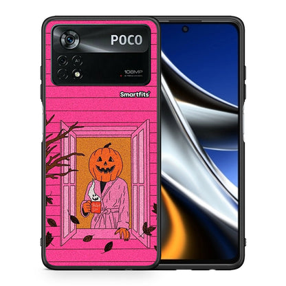 Θήκη Xiaomi Poco X4 Pro 5G Halloween Pumpkin Lady από τη Smartfits με σχέδιο στο πίσω μέρος και μαύρο περίβλημα | Xiaomi Poco X4 Pro 5G Halloween Pumpkin Lady case with colorful back and black bezels