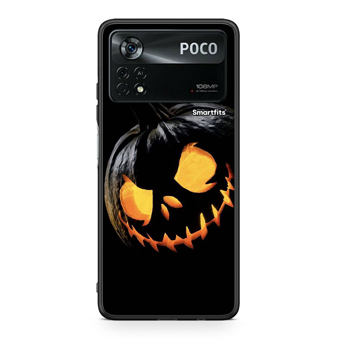 Xiaomi Poco X4 Pro 5G Halloween Scary Pumpkin Θήκη από τη Smartfits με σχέδιο στο πίσω μέρος και μαύρο περίβλημα | Smartphone case with colorful back and black bezels by Smartfits