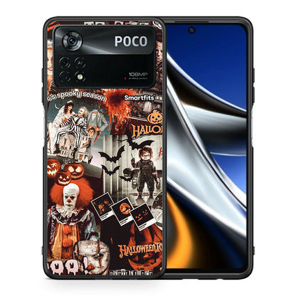 Θήκη Xiaomi Poco X4 Pro 5G Halloween Spooky Season από τη Smartfits με σχέδιο στο πίσω μέρος και μαύρο περίβλημα | Xiaomi Poco X4 Pro 5G Halloween Spooky Season case with colorful back and black bezels