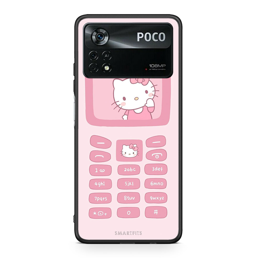 Xiaomi Poco X4 Pro 5G Hello Kitten Θήκη Αγίου Βαλεντίνου από τη Smartfits με σχέδιο στο πίσω μέρος και μαύρο περίβλημα | Smartphone case with colorful back and black bezels by Smartfits