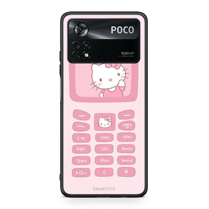 Xiaomi Poco X4 Pro 5G Hello Kitten Θήκη Αγίου Βαλεντίνου από τη Smartfits με σχέδιο στο πίσω μέρος και μαύρο περίβλημα | Smartphone case with colorful back and black bezels by Smartfits
