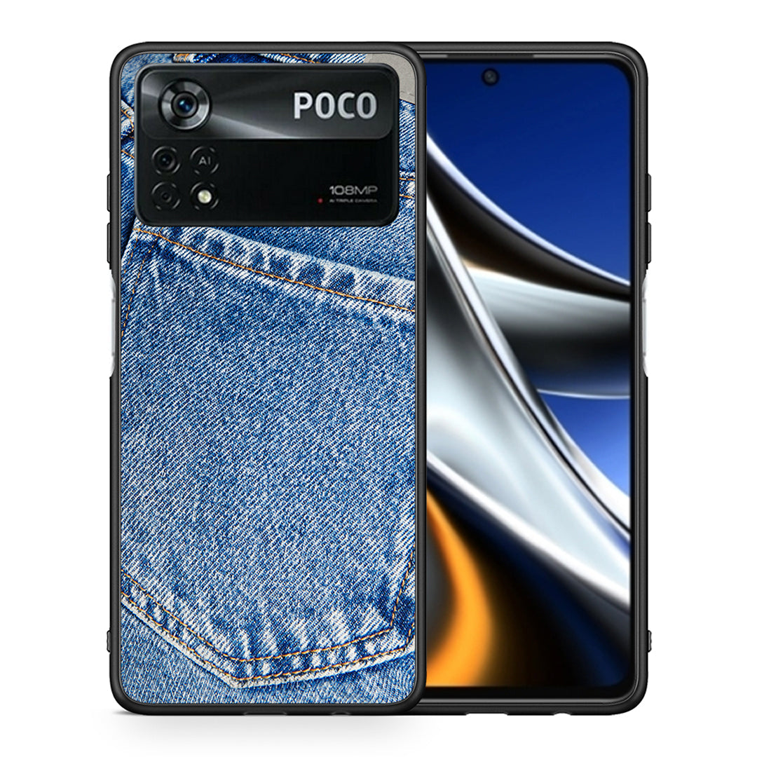 Θήκη Xiaomi Poco X4 Pro 5G Jeans Pocket από τη Smartfits με σχέδιο στο πίσω μέρος και μαύρο περίβλημα | Xiaomi Poco X4 Pro 5G Jeans Pocket case with colorful back and black bezels