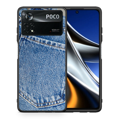 Θήκη Xiaomi Poco X4 Pro 5G Jeans Pocket από τη Smartfits με σχέδιο στο πίσω μέρος και μαύρο περίβλημα | Xiaomi Poco X4 Pro 5G Jeans Pocket case with colorful back and black bezels