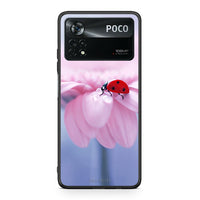 Thumbnail for Xiaomi Poco X4 Pro 5G Ladybug Flower θήκη από τη Smartfits με σχέδιο στο πίσω μέρος και μαύρο περίβλημα | Smartphone case with colorful back and black bezels by Smartfits