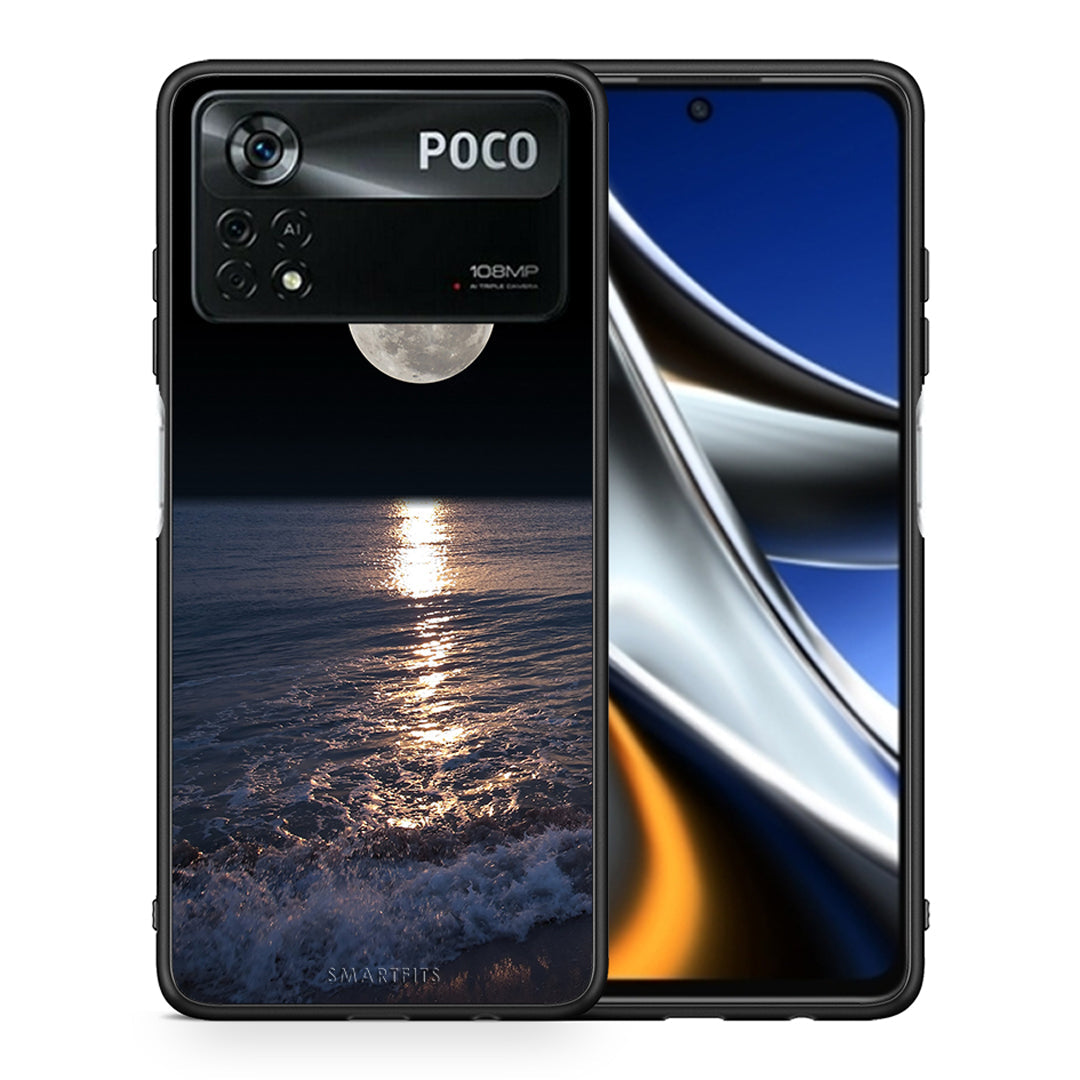 Θήκη Xiaomi Poco X4 Pro 5G Moon Landscape από τη Smartfits με σχέδιο στο πίσω μέρος και μαύρο περίβλημα | Xiaomi Poco X4 Pro 5G Moon Landscape case with colorful back and black bezels
