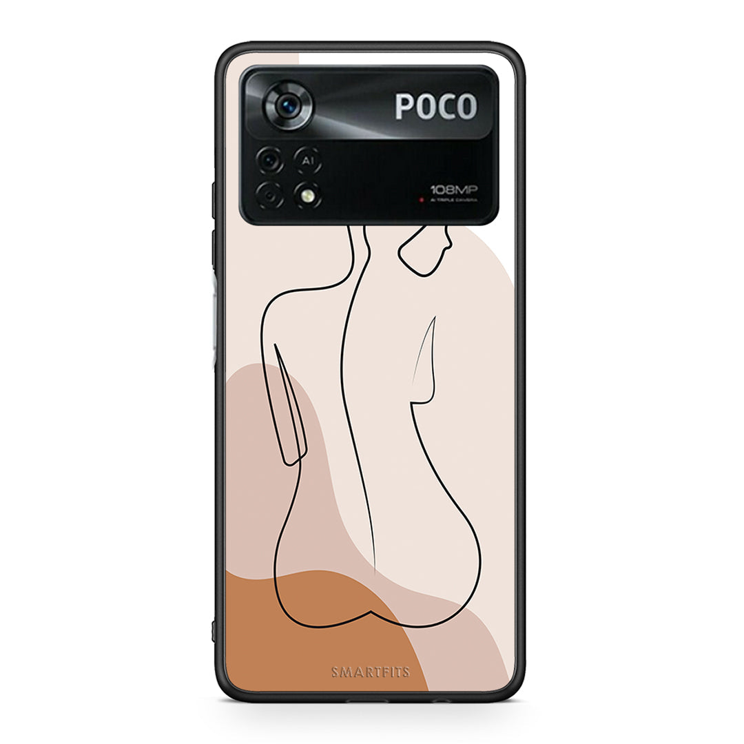 Xiaomi Poco X4 Pro 5G LineArt Woman θήκη από τη Smartfits με σχέδιο στο πίσω μέρος και μαύρο περίβλημα | Smartphone case with colorful back and black bezels by Smartfits