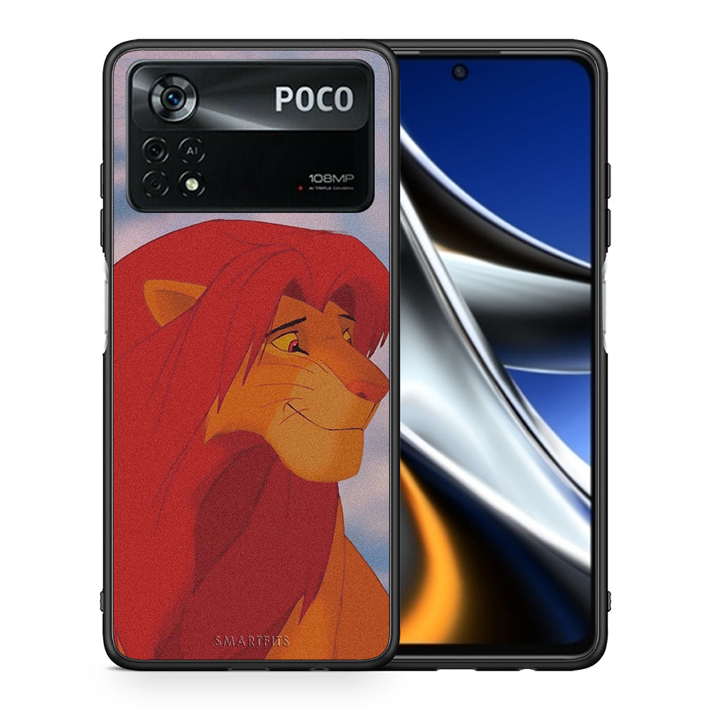 Θήκη Αγίου Βαλεντίνου Xiaomi Poco X4 Pro 5G Lion Love 1 από τη Smartfits με σχέδιο στο πίσω μέρος και μαύρο περίβλημα | Xiaomi Poco X4 Pro 5G Lion Love 1 case with colorful back and black bezels
