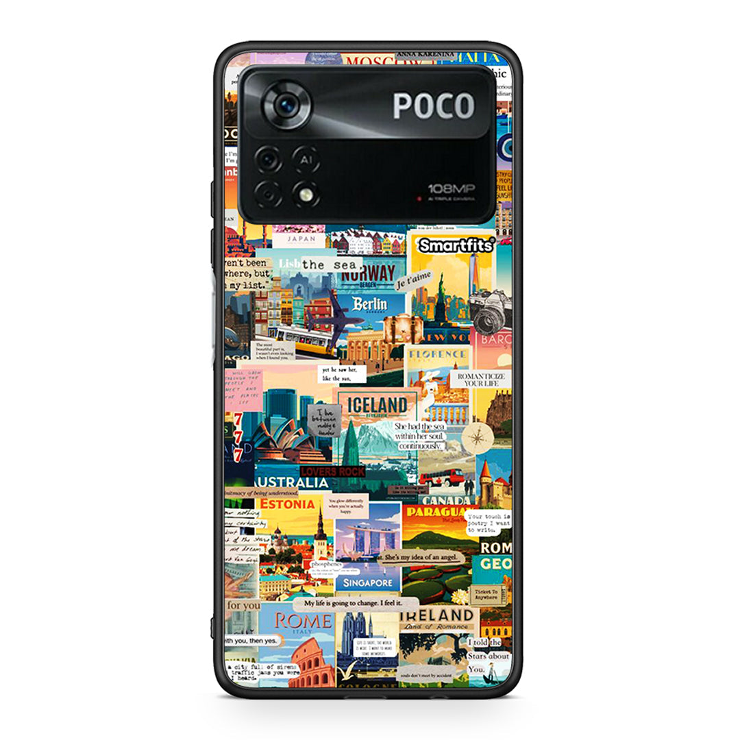 Xiaomi Poco X4 Pro 5G Live To Travel θήκη από τη Smartfits με σχέδιο στο πίσω μέρος και μαύρο περίβλημα | Smartphone case with colorful back and black bezels by Smartfits