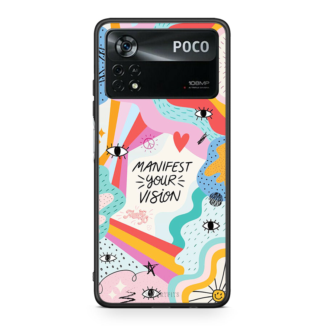 Xiaomi Poco X4 Pro 5G Manifest Your Vision θήκη από τη Smartfits με σχέδιο στο πίσω μέρος και μαύρο περίβλημα | Smartphone case with colorful back and black bezels by Smartfits