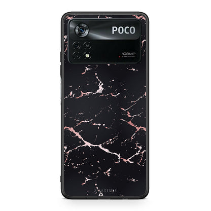 4 - Xiaomi Poco X4 Pro 5G Black Rosegold Marble case, cover, bumper