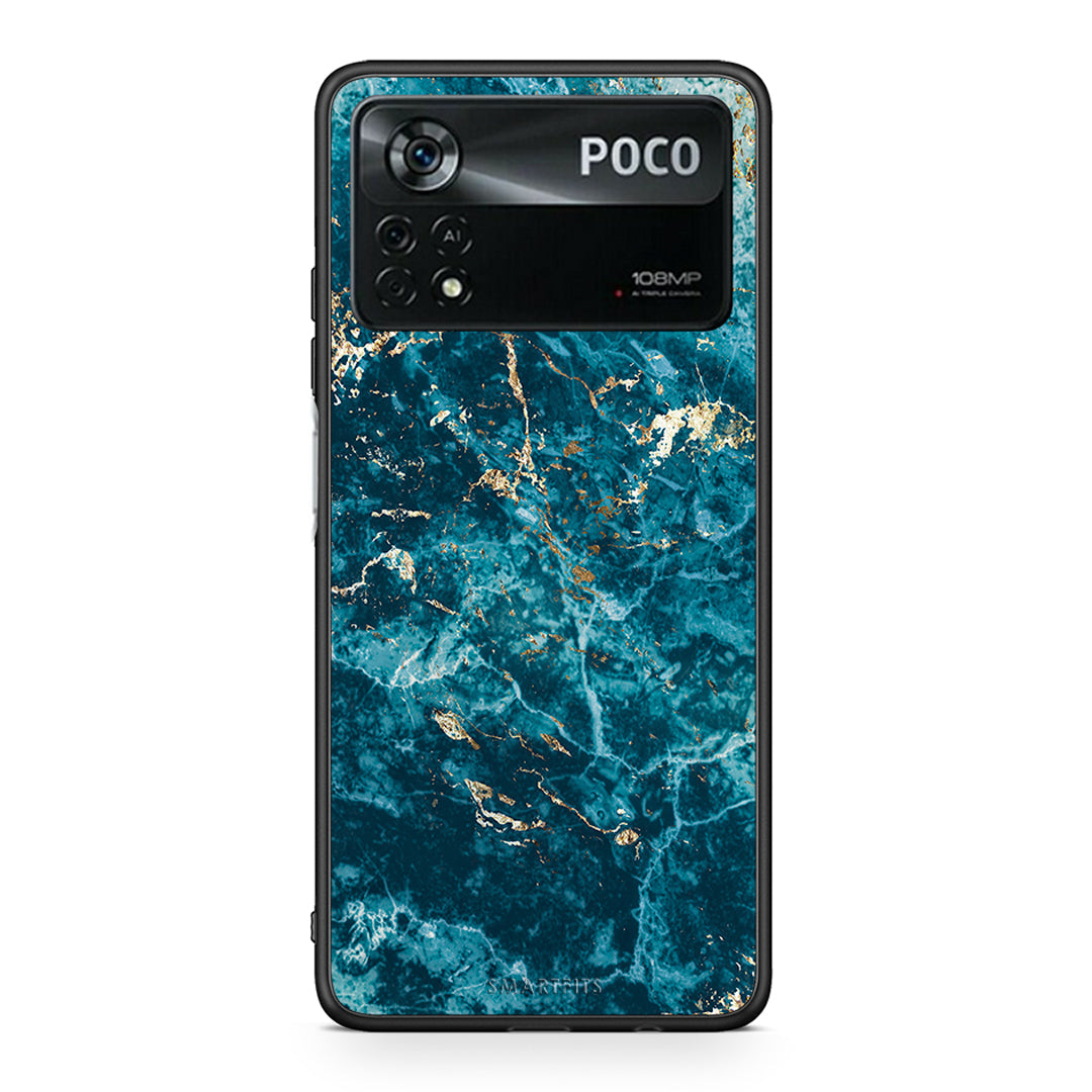 Xiaomi Poco X4 Pro 5G Marble Blue θήκη από τη Smartfits με σχέδιο στο πίσω μέρος και μαύρο περίβλημα | Smartphone case with colorful back and black bezels by Smartfits