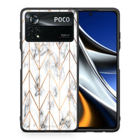 Thumbnail for Θήκη Xiaomi Poco X4 Pro 5G Gold Geometric Marble από τη Smartfits με σχέδιο στο πίσω μέρος και μαύρο περίβλημα | Xiaomi Poco X4 Pro 5G Gold Geometric Marble case with colorful back and black bezels