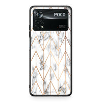 Thumbnail for 44 - Xiaomi Poco X4 Pro 5G Gold Geometric Marble case, cover, bumper