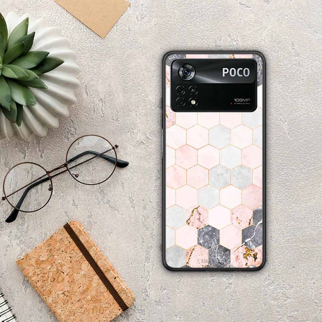 Marble Hexagon Pink - Xiaomi Poco X4 Pro 5G θήκη