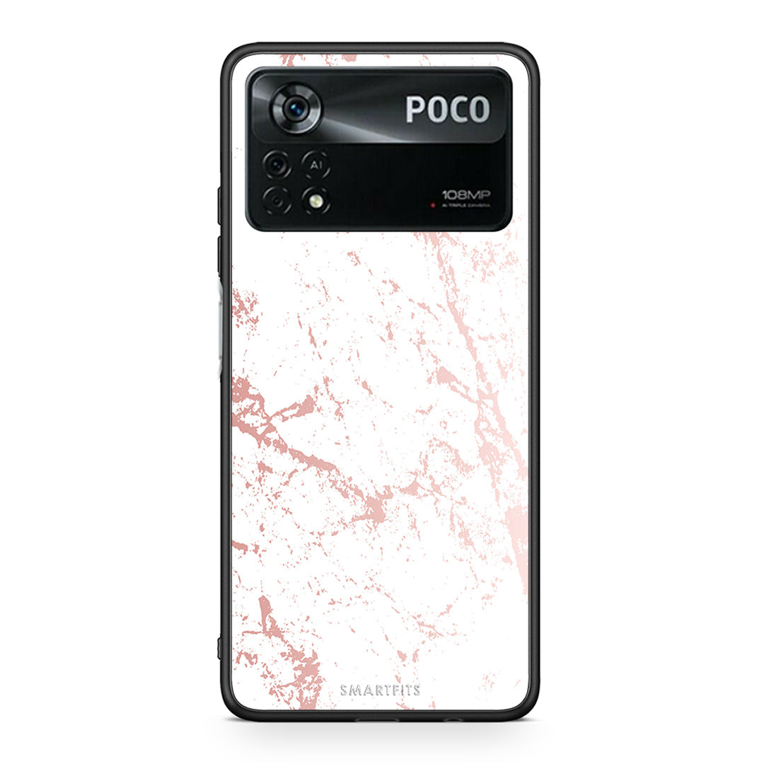 116 - Xiaomi Poco X4 Pro 5G Pink Splash Marble case, cover, bumper