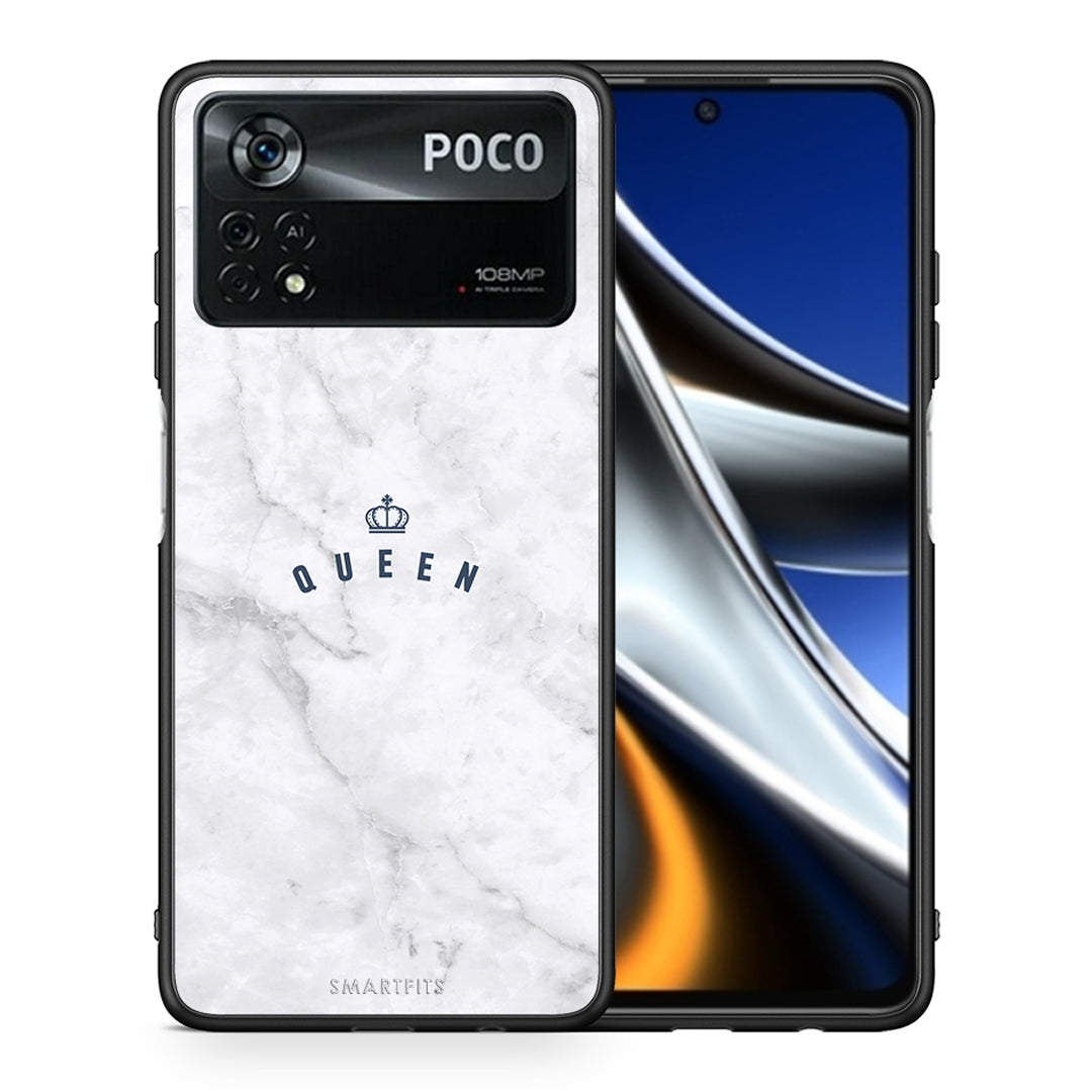 Θήκη Xiaomi Poco X4 Pro 5G Queen Marble από τη Smartfits με σχέδιο στο πίσω μέρος και μαύρο περίβλημα | Xiaomi Poco X4 Pro 5G Queen Marble case with colorful back and black bezels