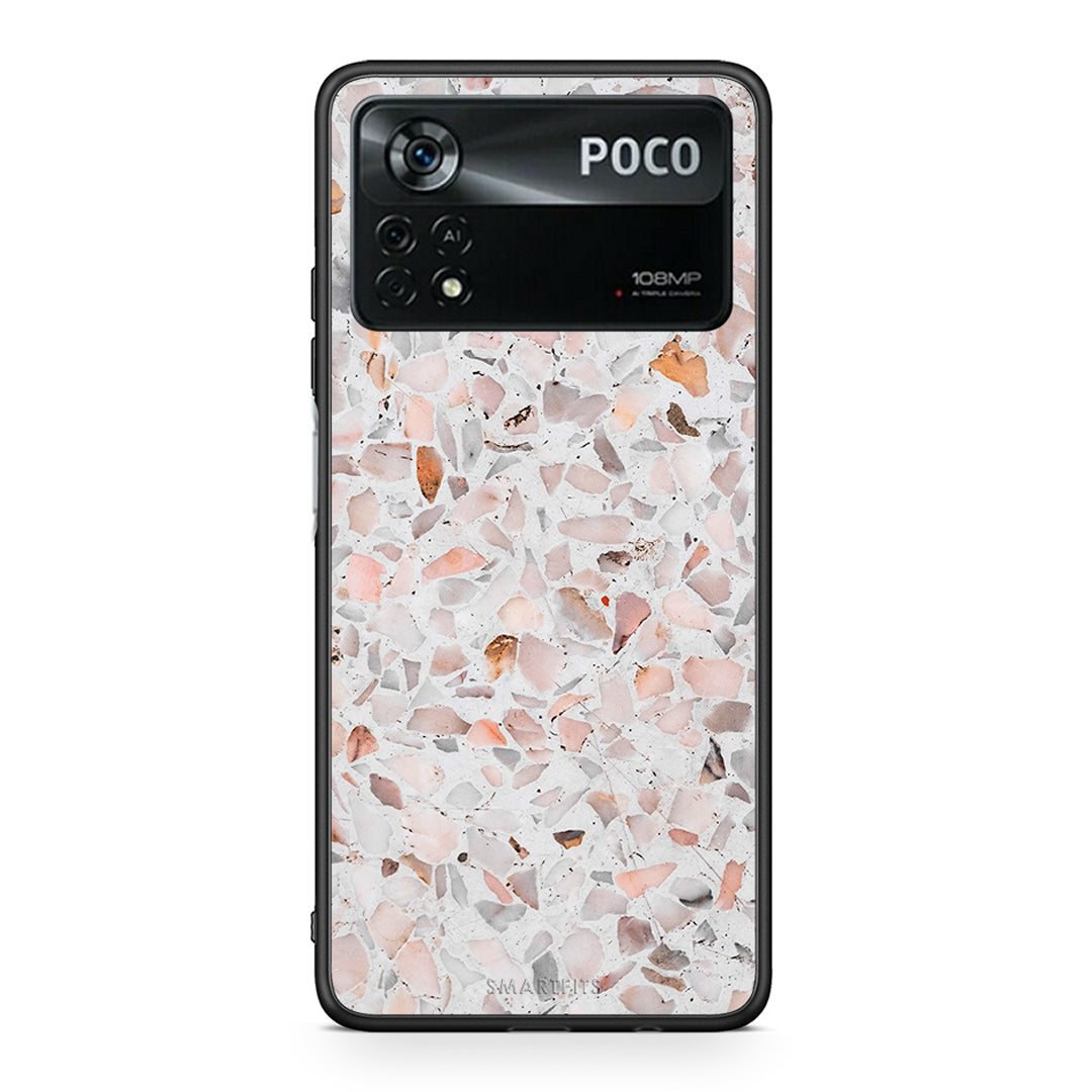 Xiaomi Poco X4 Pro 5G Marble Terrazzo θήκη από τη Smartfits με σχέδιο στο πίσω μέρος και μαύρο περίβλημα | Smartphone case with colorful back and black bezels by Smartfits