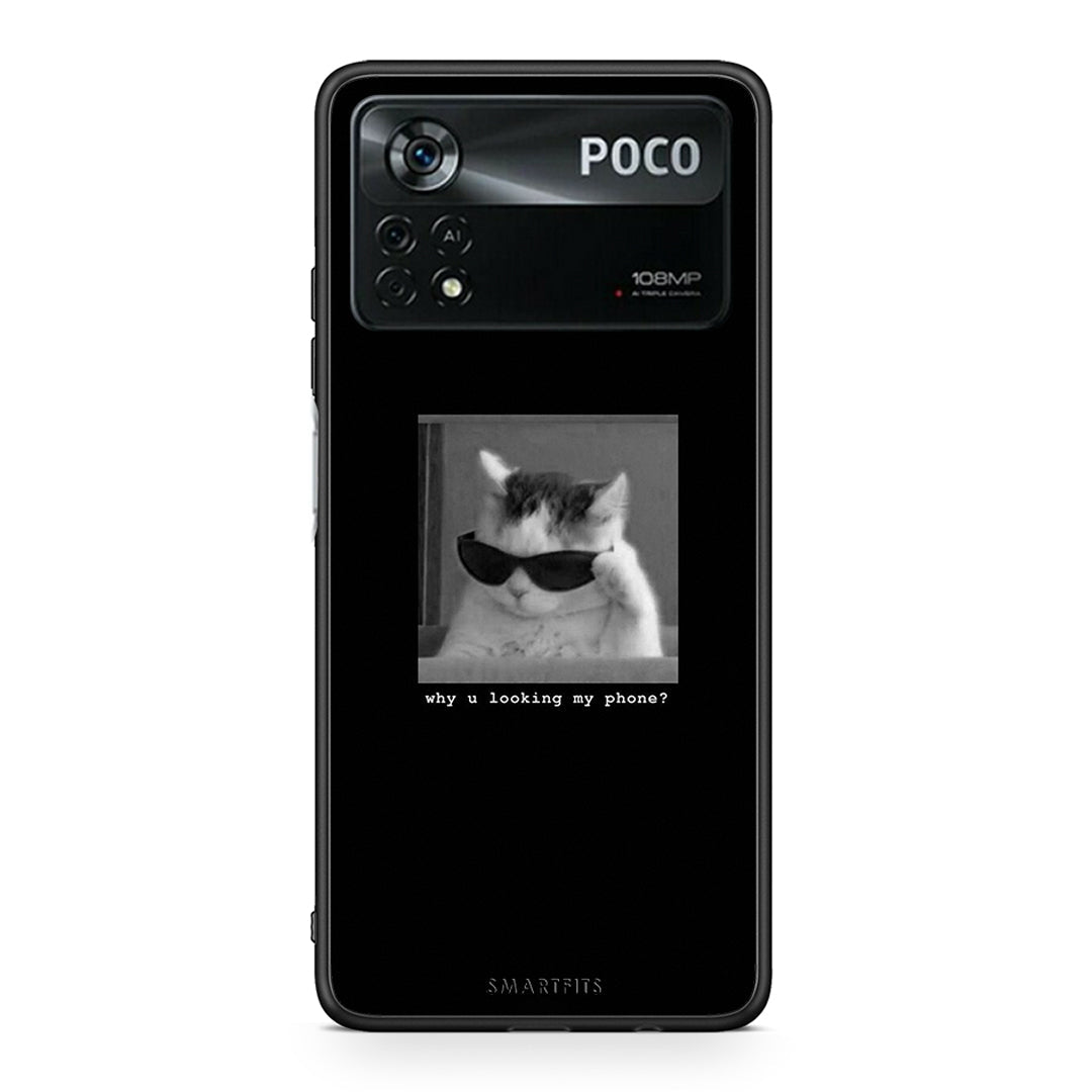 Xiaomi Poco X4 Pro 5G Meme Cat θήκη από τη Smartfits με σχέδιο στο πίσω μέρος και μαύρο περίβλημα | Smartphone case with colorful back and black bezels by Smartfits