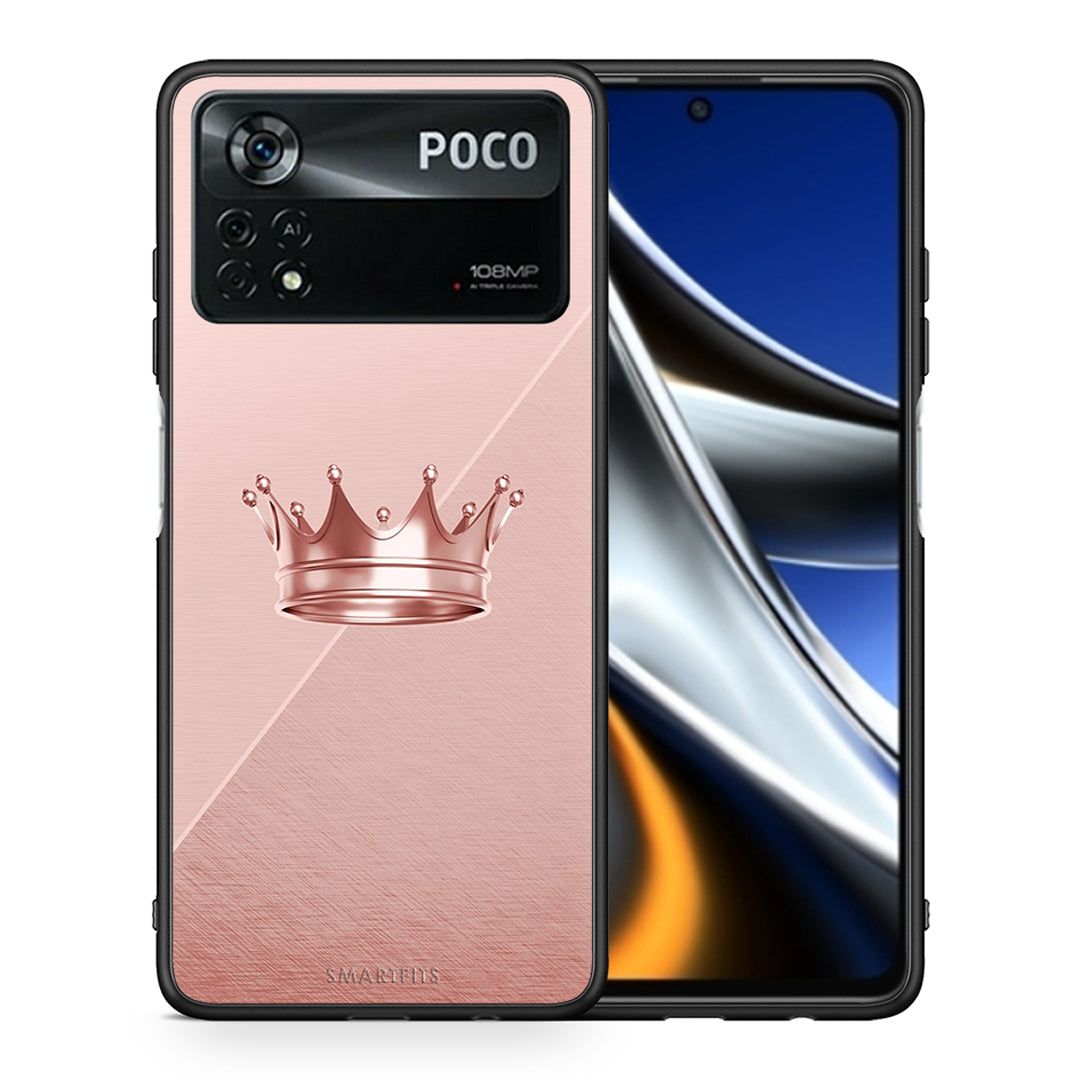 Θήκη Xiaomi Poco X4 Pro 5G Crown Minimal από τη Smartfits με σχέδιο στο πίσω μέρος και μαύρο περίβλημα | Xiaomi Poco X4 Pro 5G Crown Minimal case with colorful back and black bezels