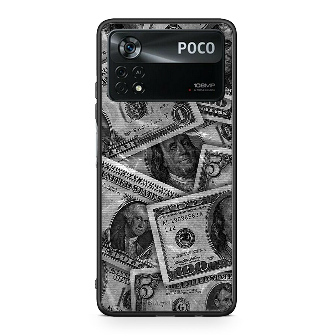 Xiaomi Poco X4 Pro 5G Money Dollars θήκη από τη Smartfits με σχέδιο στο πίσω μέρος και μαύρο περίβλημα | Smartphone case with colorful back and black bezels by Smartfits