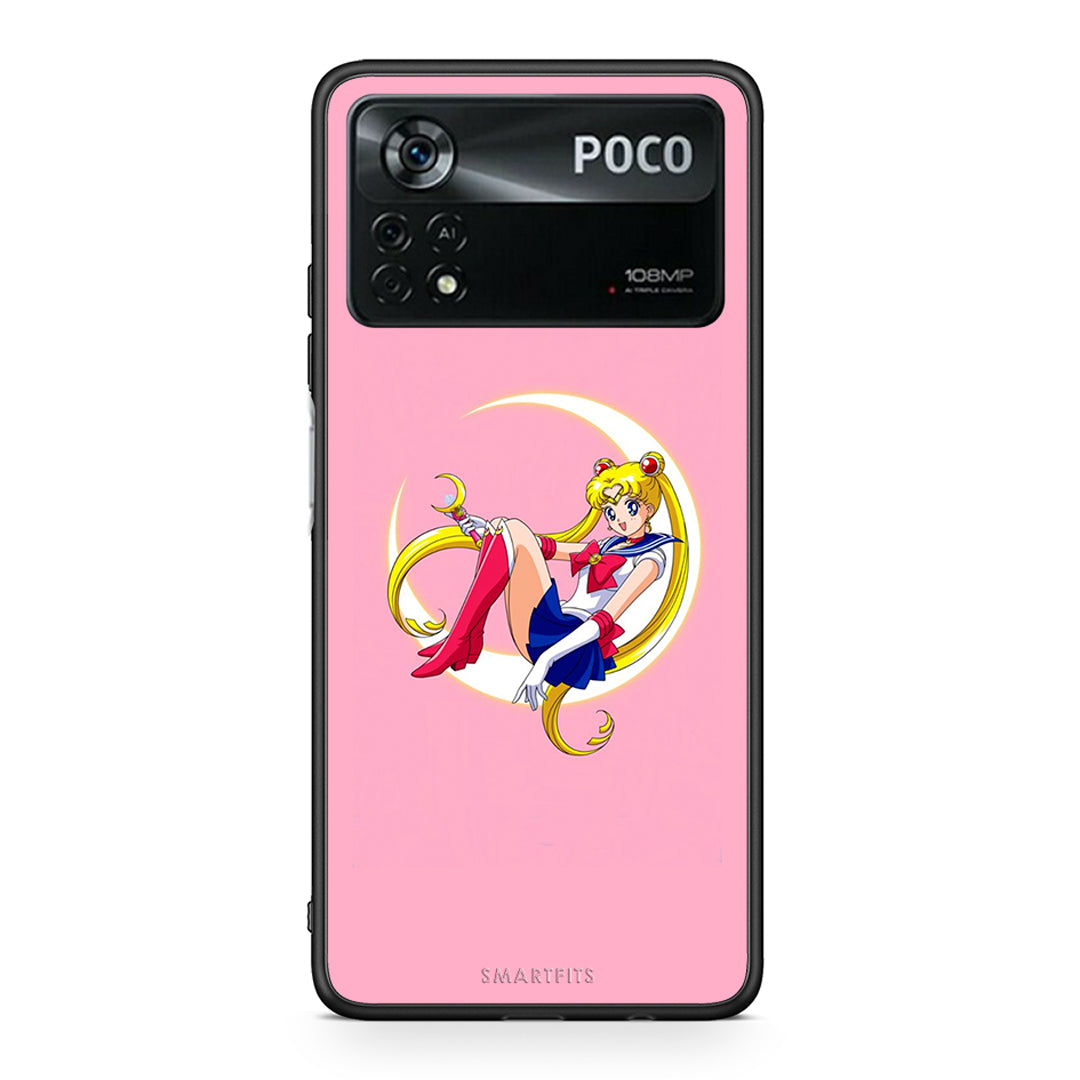Xiaomi Poco X4 Pro 5G Moon Girl θήκη από τη Smartfits με σχέδιο στο πίσω μέρος και μαύρο περίβλημα | Smartphone case with colorful back and black bezels by Smartfits