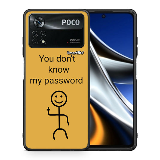 Θήκη Xiaomi Poco X4 Pro 5G My Password από τη Smartfits με σχέδιο στο πίσω μέρος και μαύρο περίβλημα | Xiaomi Poco X4 Pro 5G My Password case with colorful back and black bezels