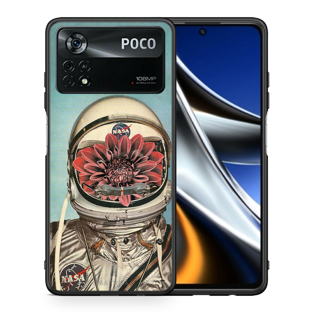 Θήκη Xiaomi Poco X4 Pro 5G Nasa Bloom από τη Smartfits με σχέδιο στο πίσω μέρος και μαύρο περίβλημα | Xiaomi Poco X4 Pro 5G Nasa Bloom case with colorful back and black bezels