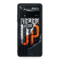 Thumbnail for Xiaomi Poco X4 Pro 5G Never Give Up Θήκη Αγίου Βαλεντίνου από τη Smartfits με σχέδιο στο πίσω μέρος και μαύρο περίβλημα | Smartphone case with colorful back and black bezels by Smartfits