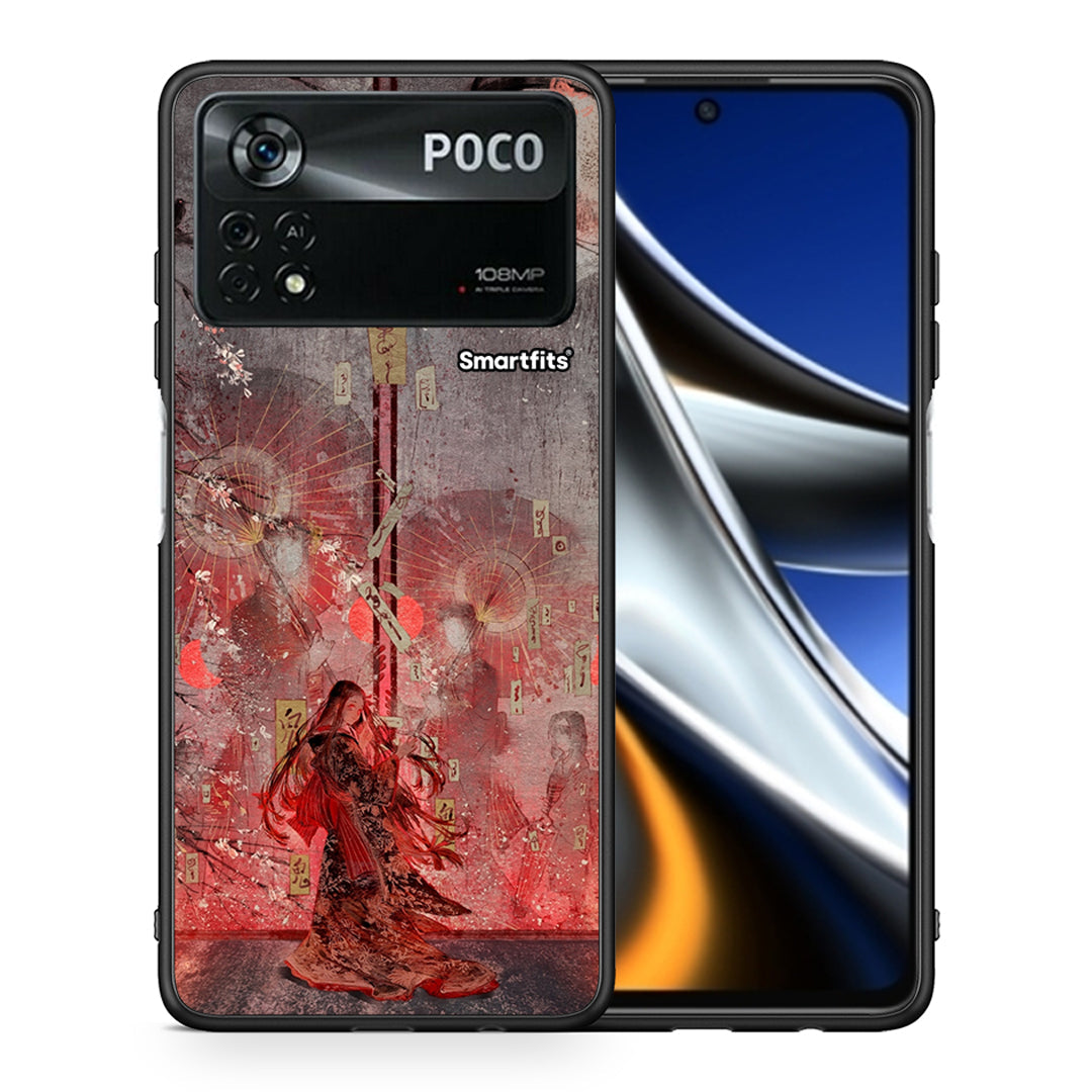 Θήκη Xiaomi Poco X4 Pro 5G Nezuko Kamado από τη Smartfits με σχέδιο στο πίσω μέρος και μαύρο περίβλημα | Xiaomi Poco X4 Pro 5G Nezuko Kamado case with colorful back and black bezels