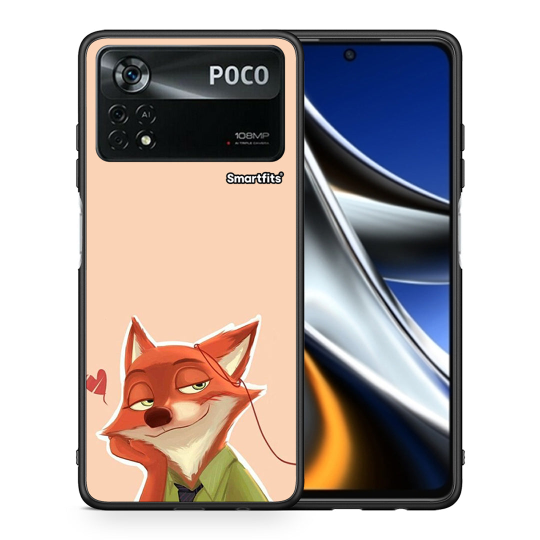 Θήκη Xiaomi Poco X4 Pro 5G Nick Wilde And Judy Hopps Love 1 από τη Smartfits με σχέδιο στο πίσω μέρος και μαύρο περίβλημα | Xiaomi Poco X4 Pro 5G Nick Wilde And Judy Hopps Love 1 case with colorful back and black bezels