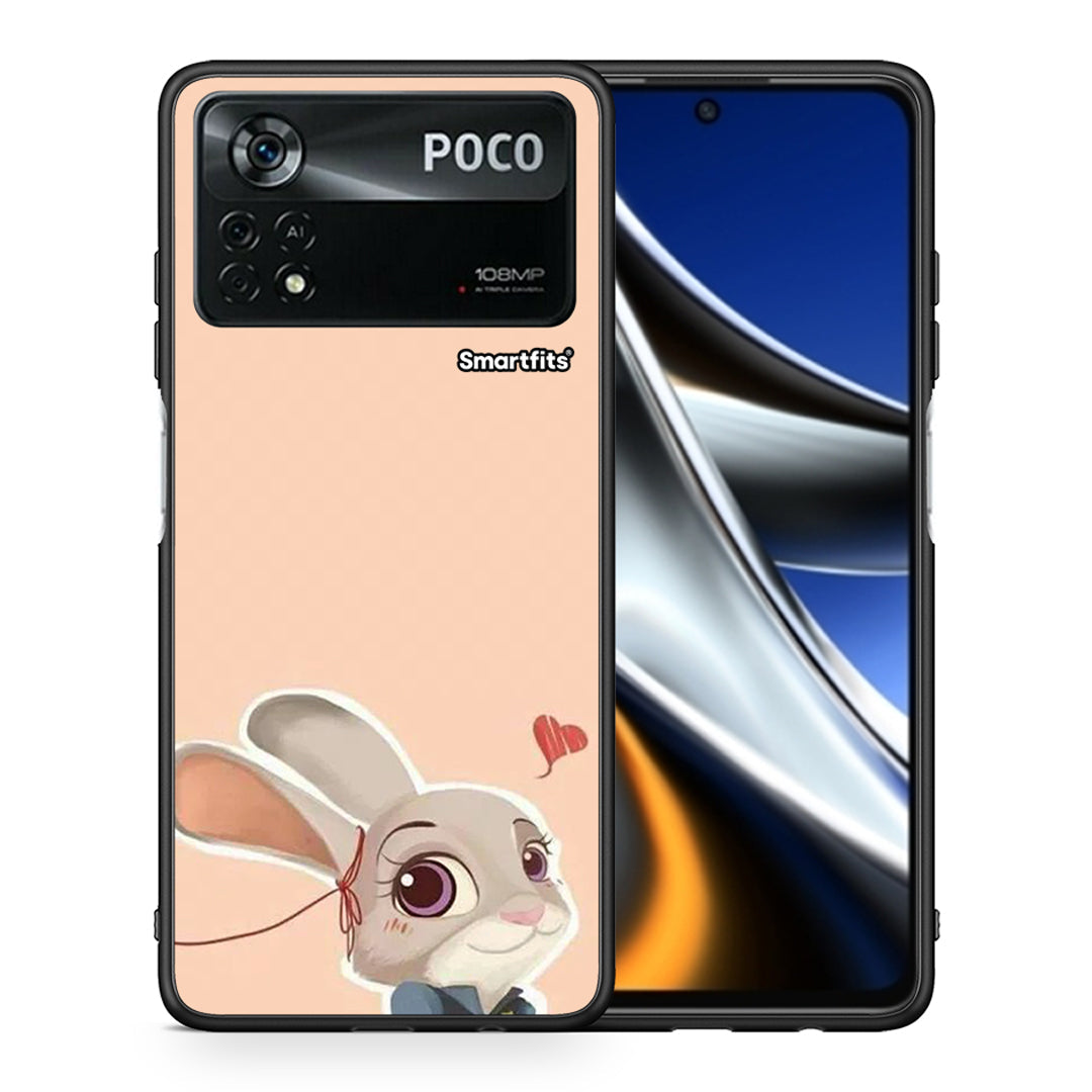Θήκη Xiaomi Poco X4 Pro 5G Nick Wilde And Judy Hopps Love 2 από τη Smartfits με σχέδιο στο πίσω μέρος και μαύρο περίβλημα | Xiaomi Poco X4 Pro 5G Nick Wilde And Judy Hopps Love 2 case with colorful back and black bezels