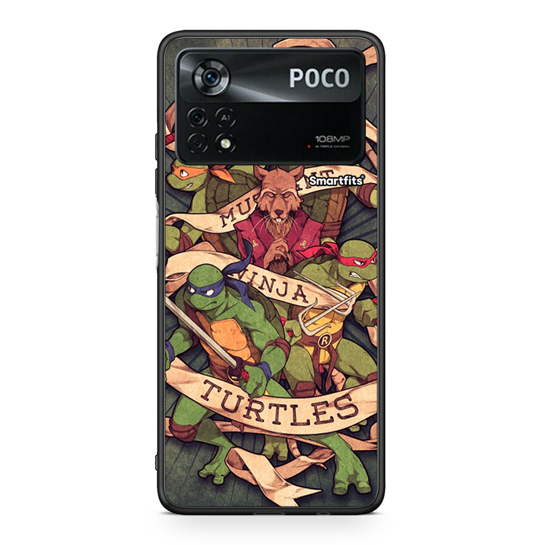 Xiaomi Poco X4 Pro 5G Ninja Turtles θήκη από τη Smartfits με σχέδιο στο πίσω μέρος και μαύρο περίβλημα | Smartphone case with colorful back and black bezels by Smartfits