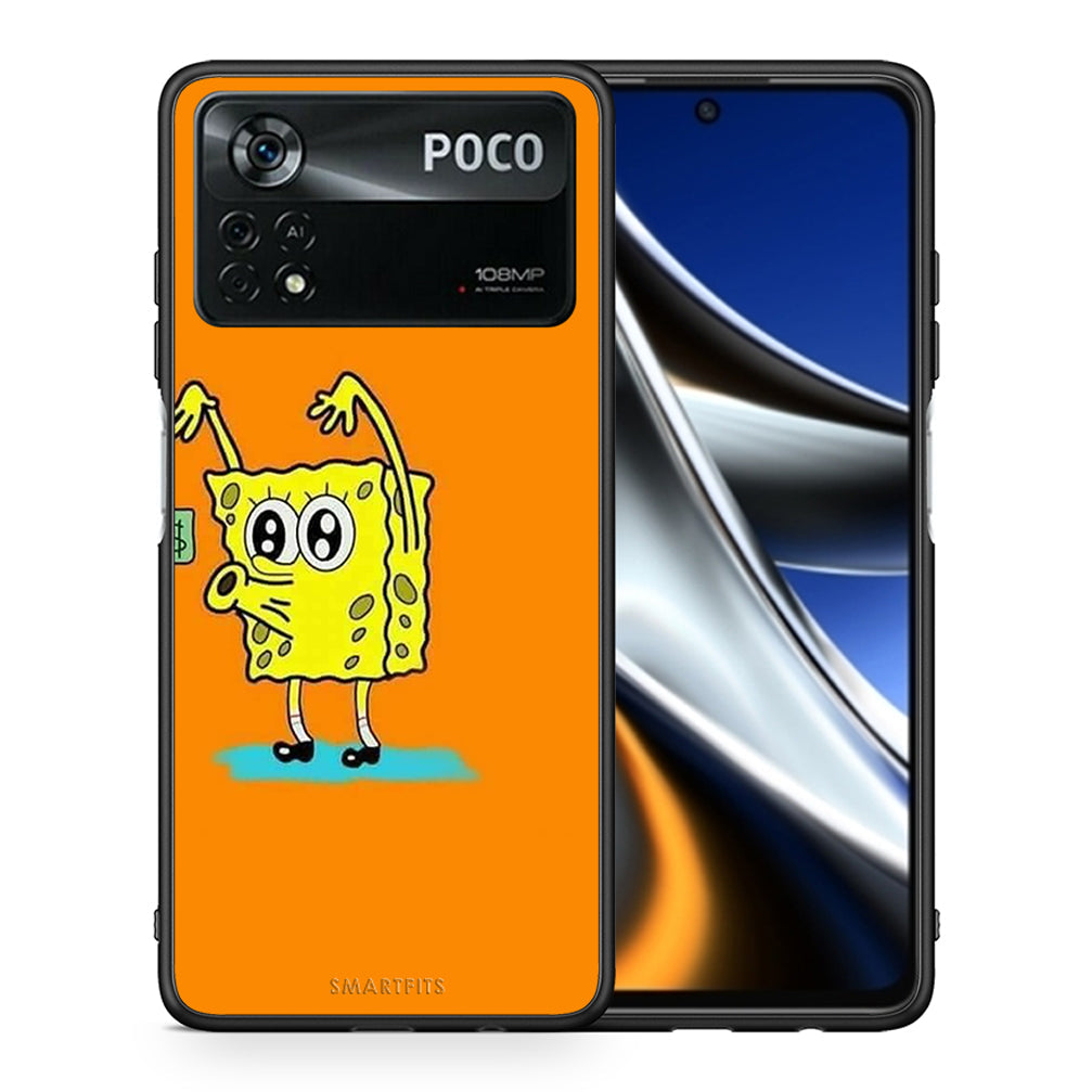 Θήκη Αγίου Βαλεντίνου Xiaomi Poco X4 Pro 5G No Money 2 από τη Smartfits με σχέδιο στο πίσω μέρος και μαύρο περίβλημα | Xiaomi Poco X4 Pro 5G No Money 2 case with colorful back and black bezels
