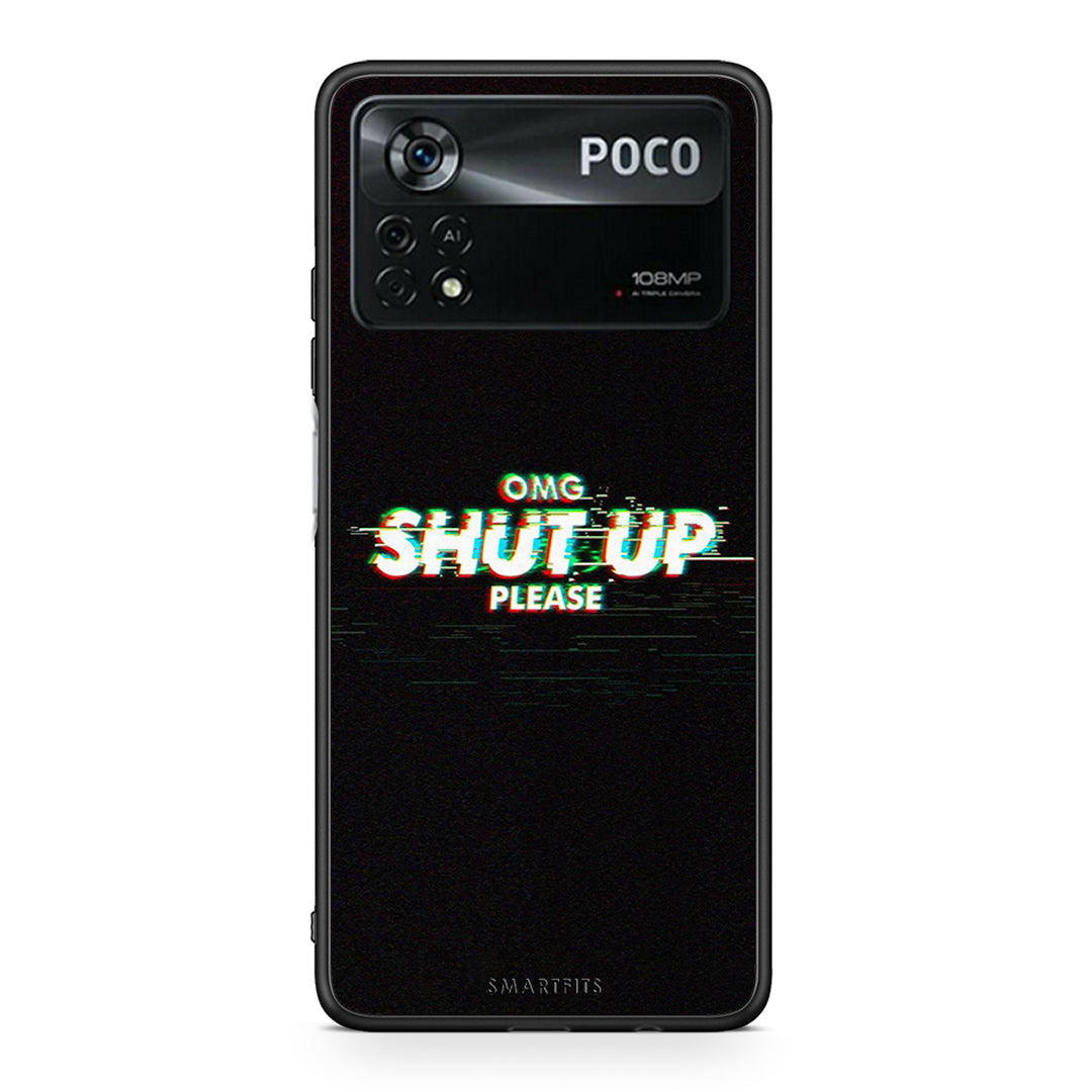 Xiaomi Poco X4 Pro 5G OMG ShutUp θήκη από τη Smartfits με σχέδιο στο πίσω μέρος και μαύρο περίβλημα | Smartphone case with colorful back and black bezels by Smartfits