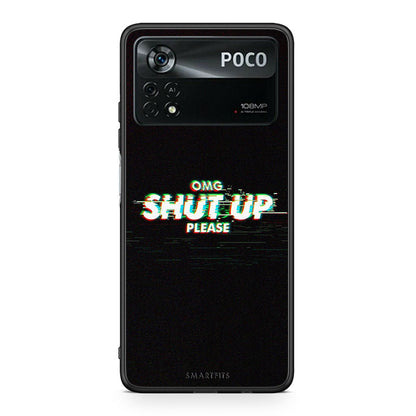 Xiaomi Poco X4 Pro 5G OMG ShutUp θήκη από τη Smartfits με σχέδιο στο πίσω μέρος και μαύρο περίβλημα | Smartphone case with colorful back and black bezels by Smartfits