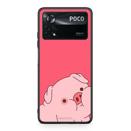 Xiaomi Poco X4 Pro 5G Pig Love 1 Θήκη Αγίου Βαλεντίνου από τη Smartfits με σχέδιο στο πίσω μέρος και μαύρο περίβλημα | Smartphone case with colorful back and black bezels by Smartfits