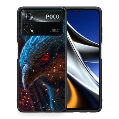 Θήκη Xiaomi Poco X4 Pro 5G Eagle PopArt από τη Smartfits με σχέδιο στο πίσω μέρος και μαύρο περίβλημα | Xiaomi Poco X4 Pro 5G Eagle PopArt case with colorful back and black bezels