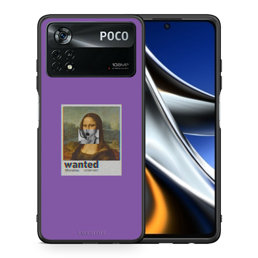 Θήκη Xiaomi Poco X4 Pro 5G Monalisa Popart από τη Smartfits με σχέδιο στο πίσω μέρος και μαύρο περίβλημα | Xiaomi Poco X4 Pro 5G Monalisa Popart case with colorful back and black bezels