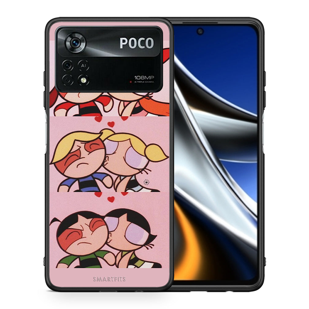 Θήκη Αγίου Βαλεντίνου Xiaomi Poco X4 Pro 5G Puff Love από τη Smartfits με σχέδιο στο πίσω μέρος και μαύρο περίβλημα | Xiaomi Poco X4 Pro 5G Puff Love case with colorful back and black bezels