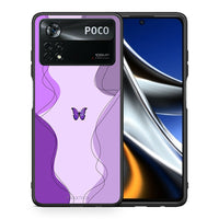 Thumbnail for Θήκη Αγίου Βαλεντίνου Xiaomi Poco X4 Pro 5G Purple Mariposa από τη Smartfits με σχέδιο στο πίσω μέρος και μαύρο περίβλημα | Xiaomi Poco X4 Pro 5G Purple Mariposa case with colorful back and black bezels