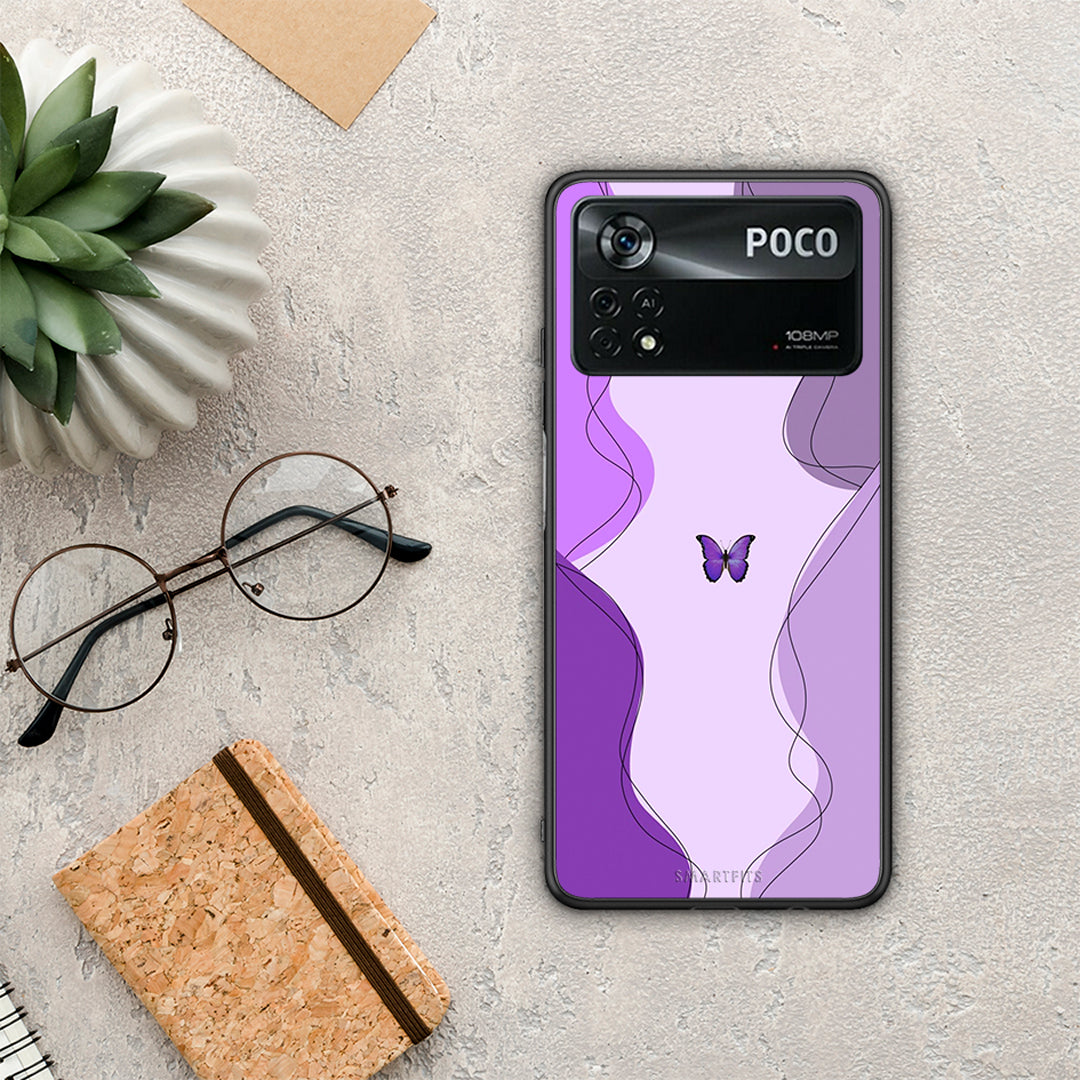 Purple Mariposa - Xiaomi Poco X4 Pro 5G θήκη