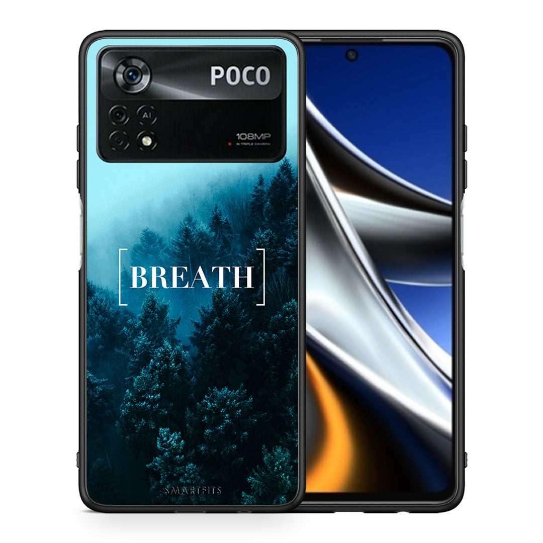 Θήκη Xiaomi Poco X4 Pro 5G Breath Quote από τη Smartfits με σχέδιο στο πίσω μέρος και μαύρο περίβλημα | Xiaomi Poco X4 Pro 5G Breath Quote case with colorful back and black bezels
