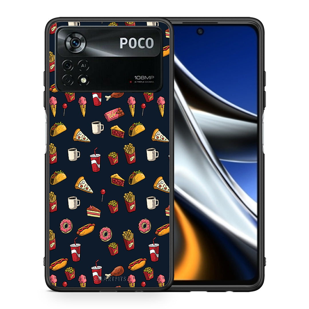 Θήκη Xiaomi Poco X4 Pro 5G Hungry Random από τη Smartfits με σχέδιο στο πίσω μέρος και μαύρο περίβλημα | Xiaomi Poco X4 Pro 5G Hungry Random case with colorful back and black bezels