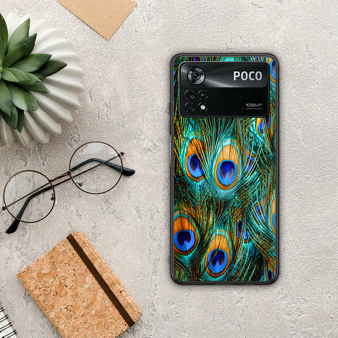 Real Peacock Feathers - Xiaomi Poco X4 Pro 5G θήκη