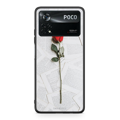 Xiaomi Poco X4 Pro 5G Red Rose θήκη από τη Smartfits με σχέδιο στο πίσω μέρος και μαύρο περίβλημα | Smartphone case with colorful back and black bezels by Smartfits