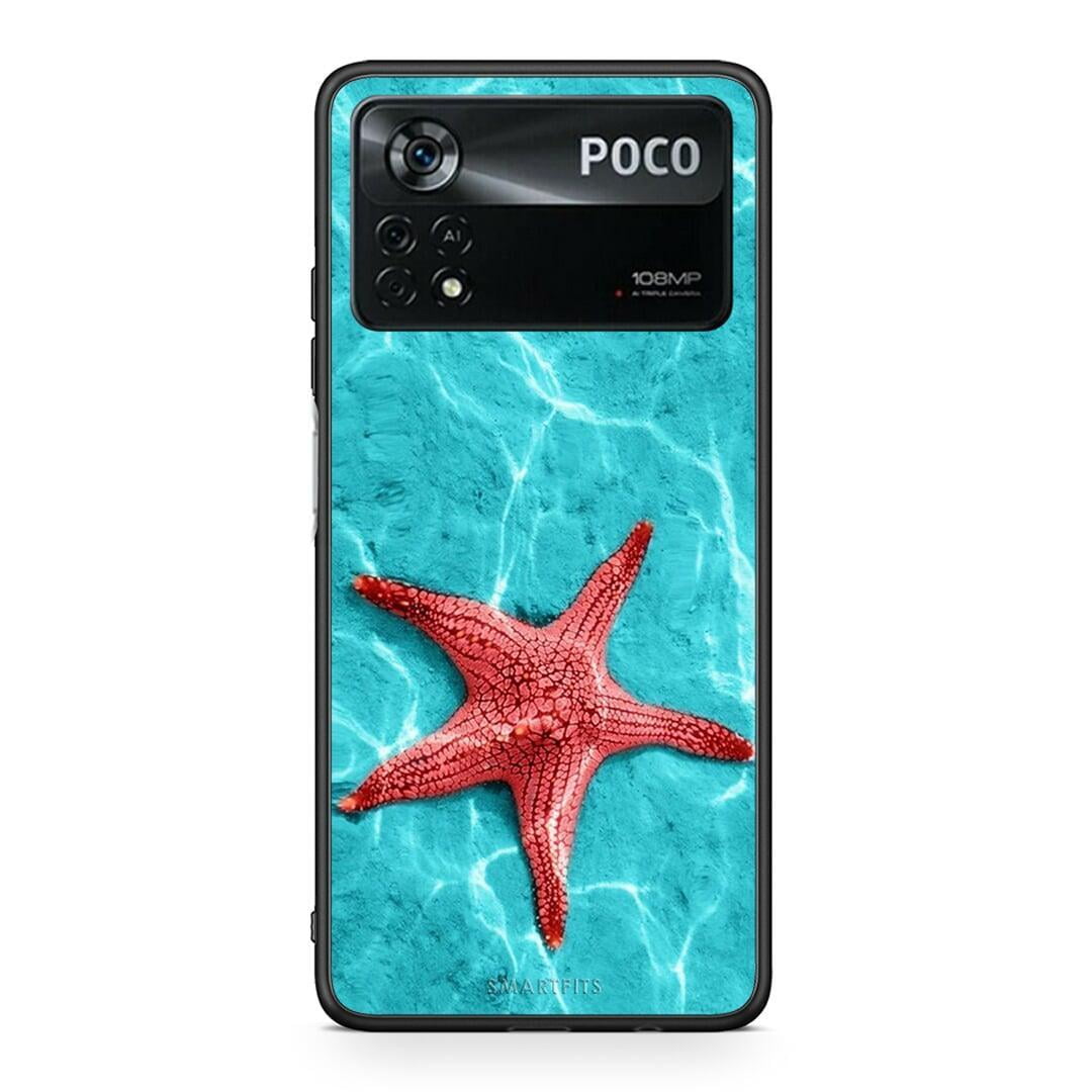 Xiaomi Poco X4 Pro 5G Red Starfish Θήκη από τη Smartfits με σχέδιο στο πίσω μέρος και μαύρο περίβλημα | Smartphone case with colorful back and black bezels by Smartfits