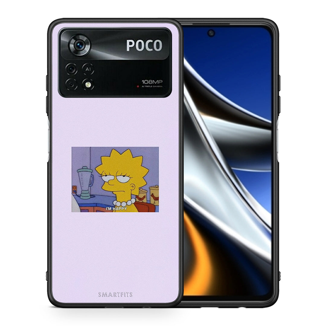 Θήκη Xiaomi Poco X4 Pro 5G So Happy από τη Smartfits με σχέδιο στο πίσω μέρος και μαύρο περίβλημα | Xiaomi Poco X4 Pro 5G So Happy case with colorful back and black bezels