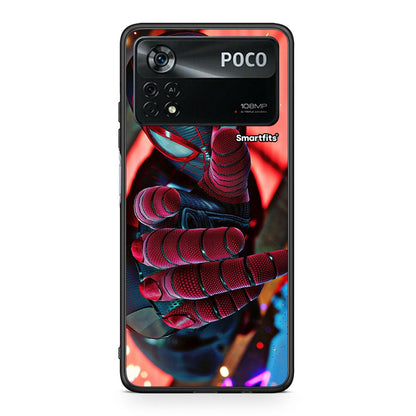 Xiaomi Poco X4 Pro 5G Spider Hand Θήκη από τη Smartfits με σχέδιο στο πίσω μέρος και μαύρο περίβλημα | Smartphone case with colorful back and black bezels by Smartfits