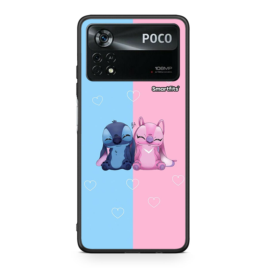 Xiaomi Poco X4 Pro 5G Stitch And Angel θήκη από τη Smartfits με σχέδιο στο πίσω μέρος και μαύρο περίβλημα | Smartphone case with colorful back and black bezels by Smartfits